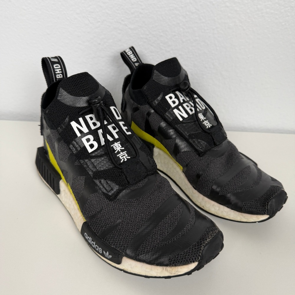 Adidas NMD TS1 BAPE Neighborhood EE9702 Men's 5.5 Black Boost Sneakers